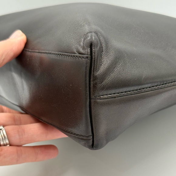 Salvatore Ferragamo Dark Brown Leather Shoulder Bag with Chain Strap - Picture 7 of 12